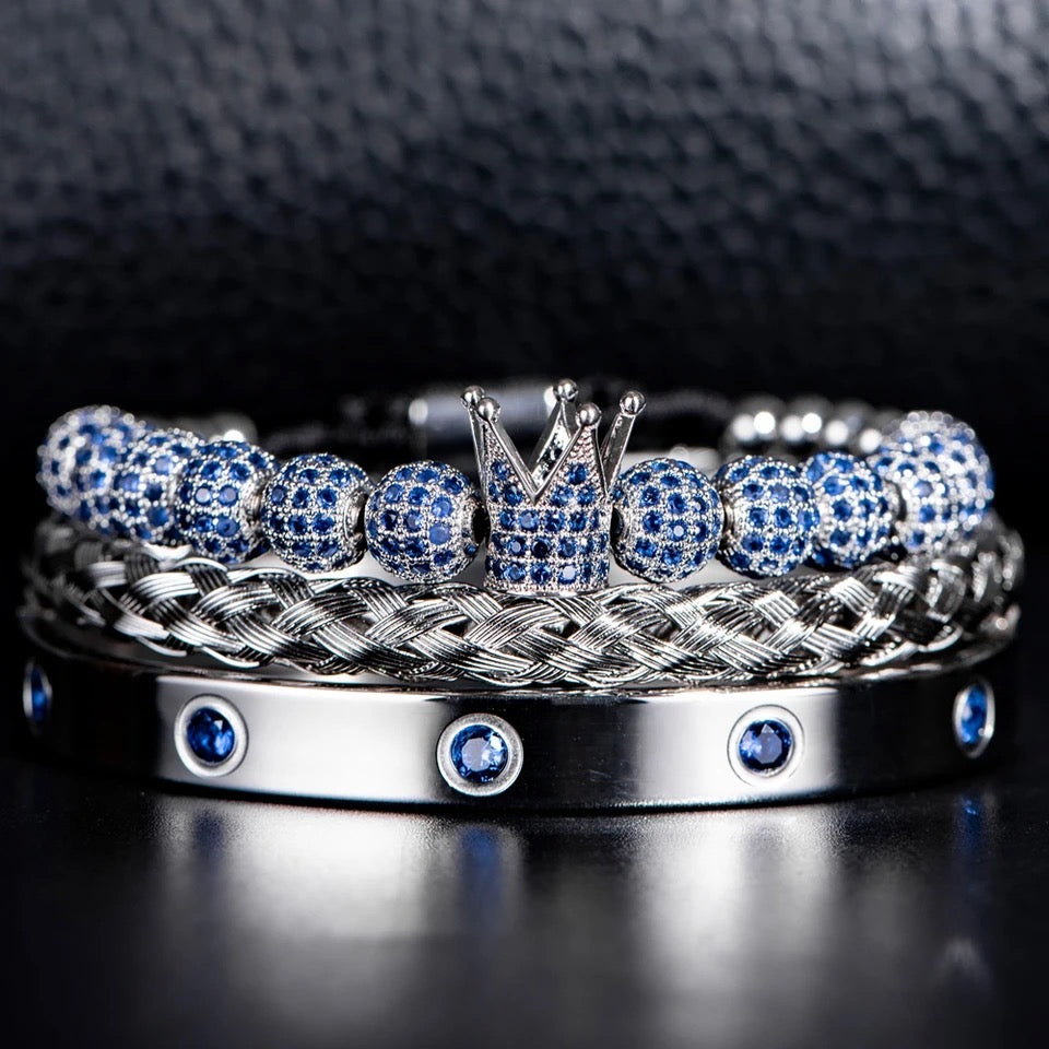 Kit com 3 Pulseiras [ATHENA Blue Crystals] Original