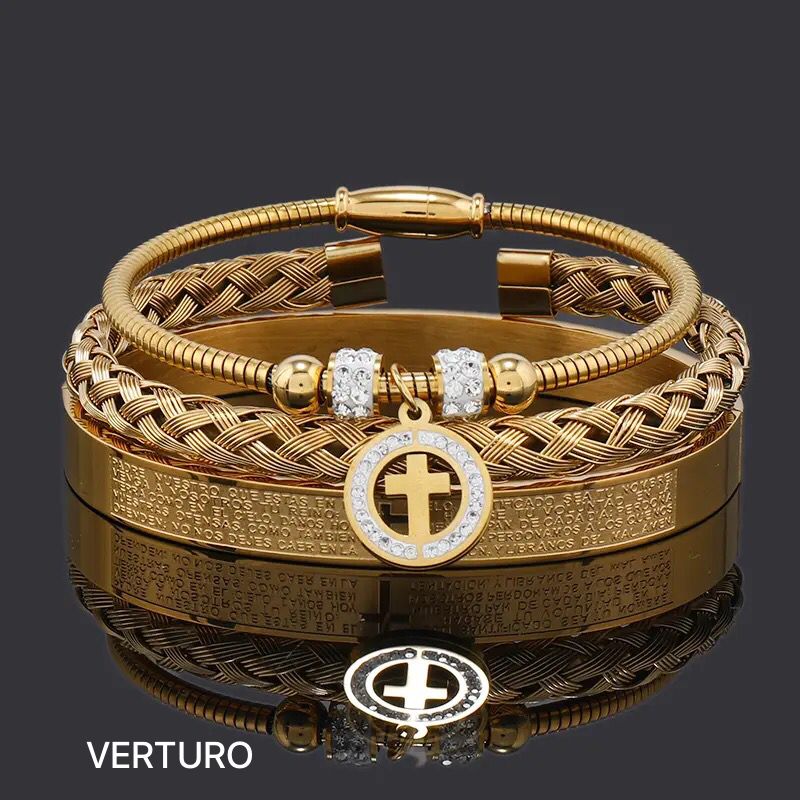 Kit com 3 Pulseiras [LUXURY PAI NOSSO] Original