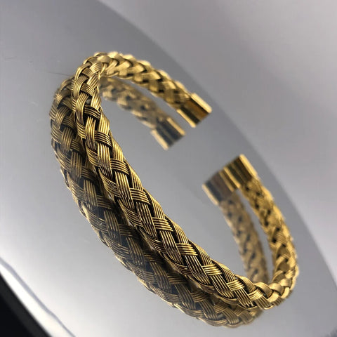 Pulseira Trançada + Bracelete Números Romanos Verturo