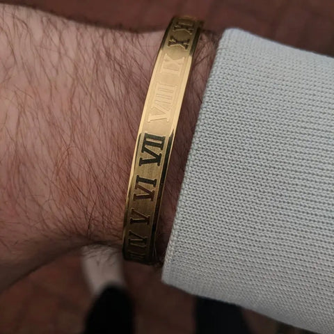 Pulseira Trançada + Bracelete Números Romanos Verturo