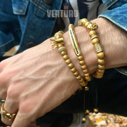 Kit com 3 Pulseiras [LEON CROWN] Exclusivo Verturo