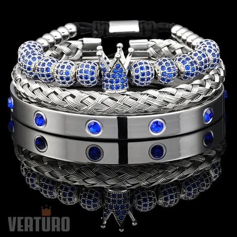Kit com 3 Pulseiras [ATHENA Blue Crystals] Original
