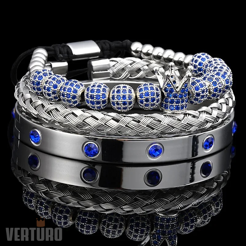 Kit com 3 Pulseiras [ATHENA Blue Crystals] Original