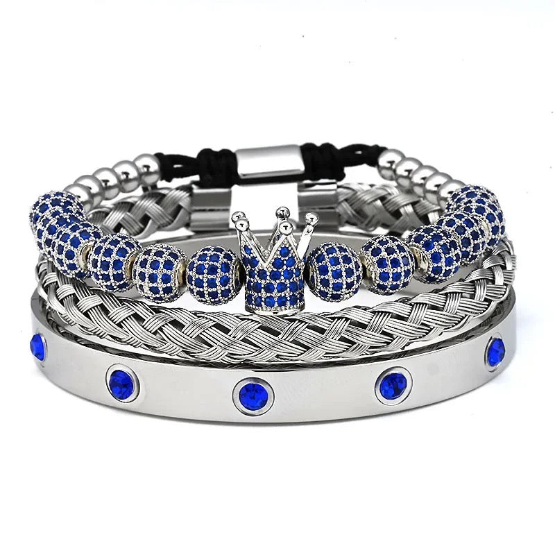 Kit com 3 Pulseiras [ATHENA Blue Crystals] Original