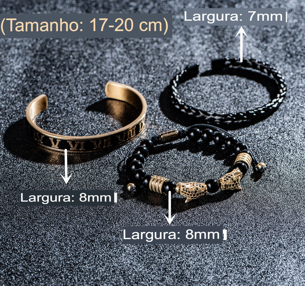 Kit com 3 Pulseiras [EMIRAD LEOPARD]