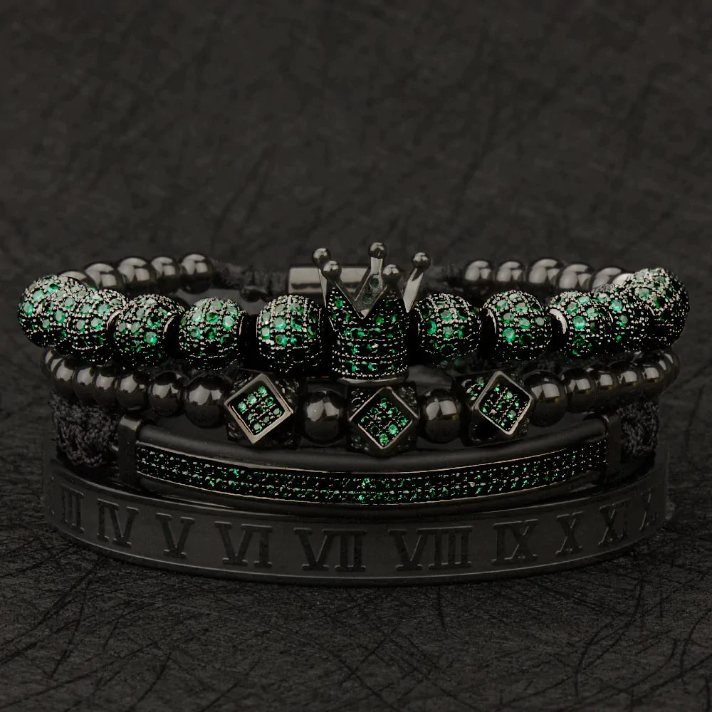 Kit com 4 Pulseiras [AVENTURINA & RÓDIO NEGRO]
