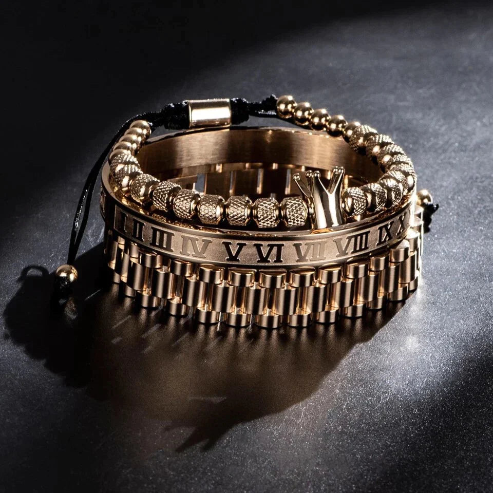 Kit com 3 Pulseiras [CROWN ROMAN]