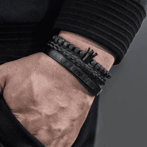 Kit com 3 Pulseiras [ROYAL BLACK] Original