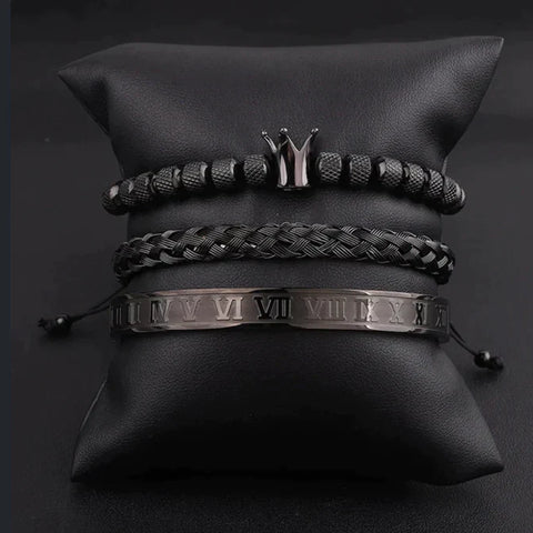 Kit com 3 Pulseiras [ROYAL BLACK] Original