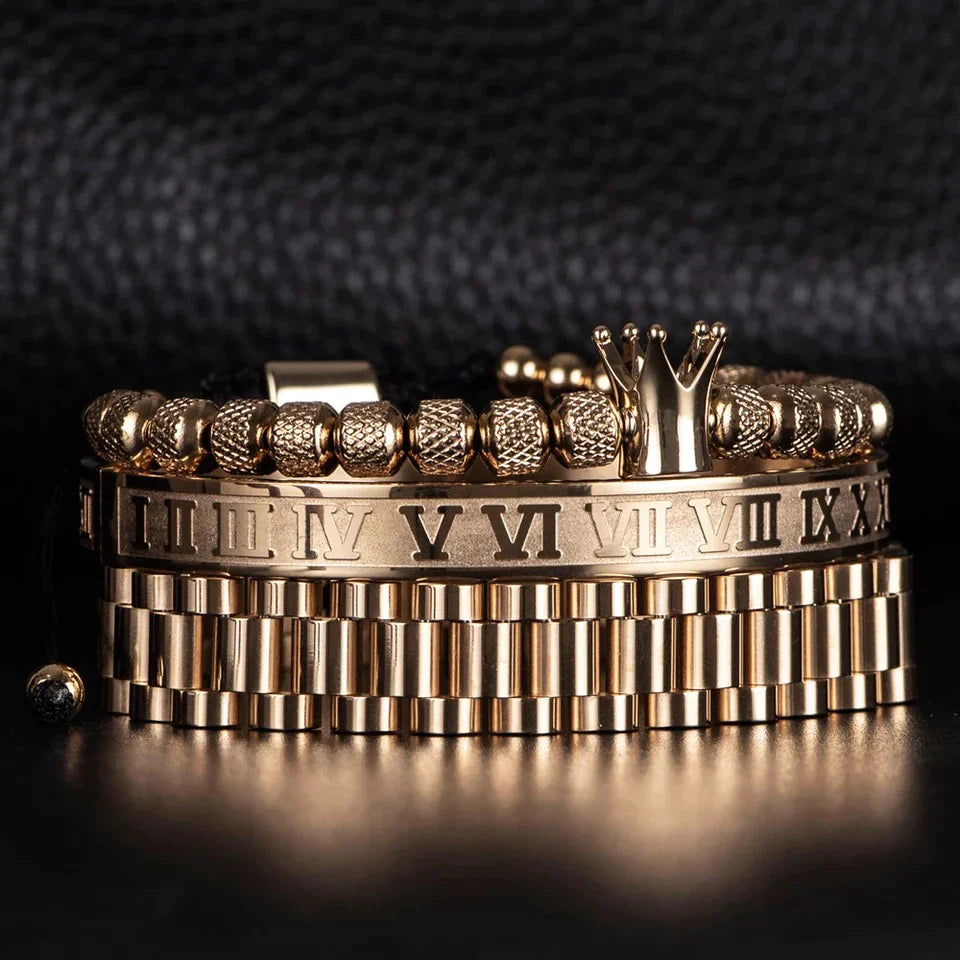 Kit com 3 Pulseiras [CROWN ROMAN]