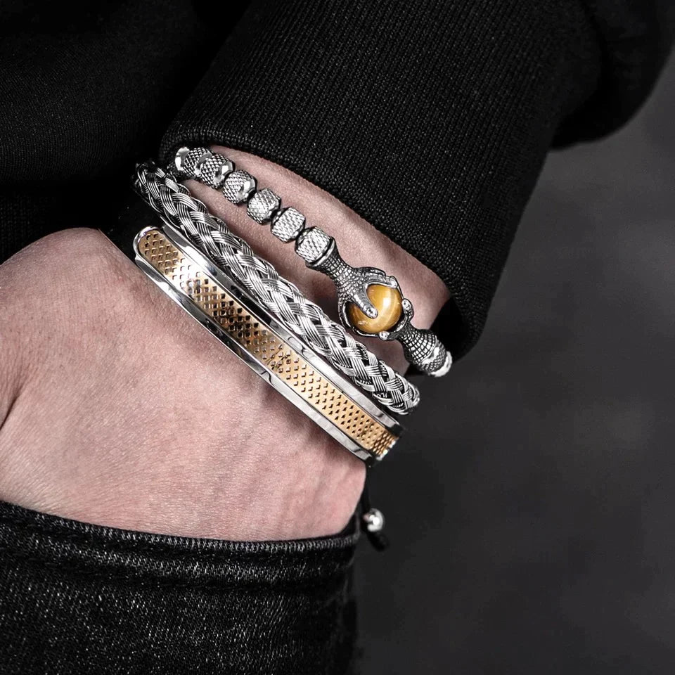 Kit com 3 Pulseiras [OLHO DE TIGRE]