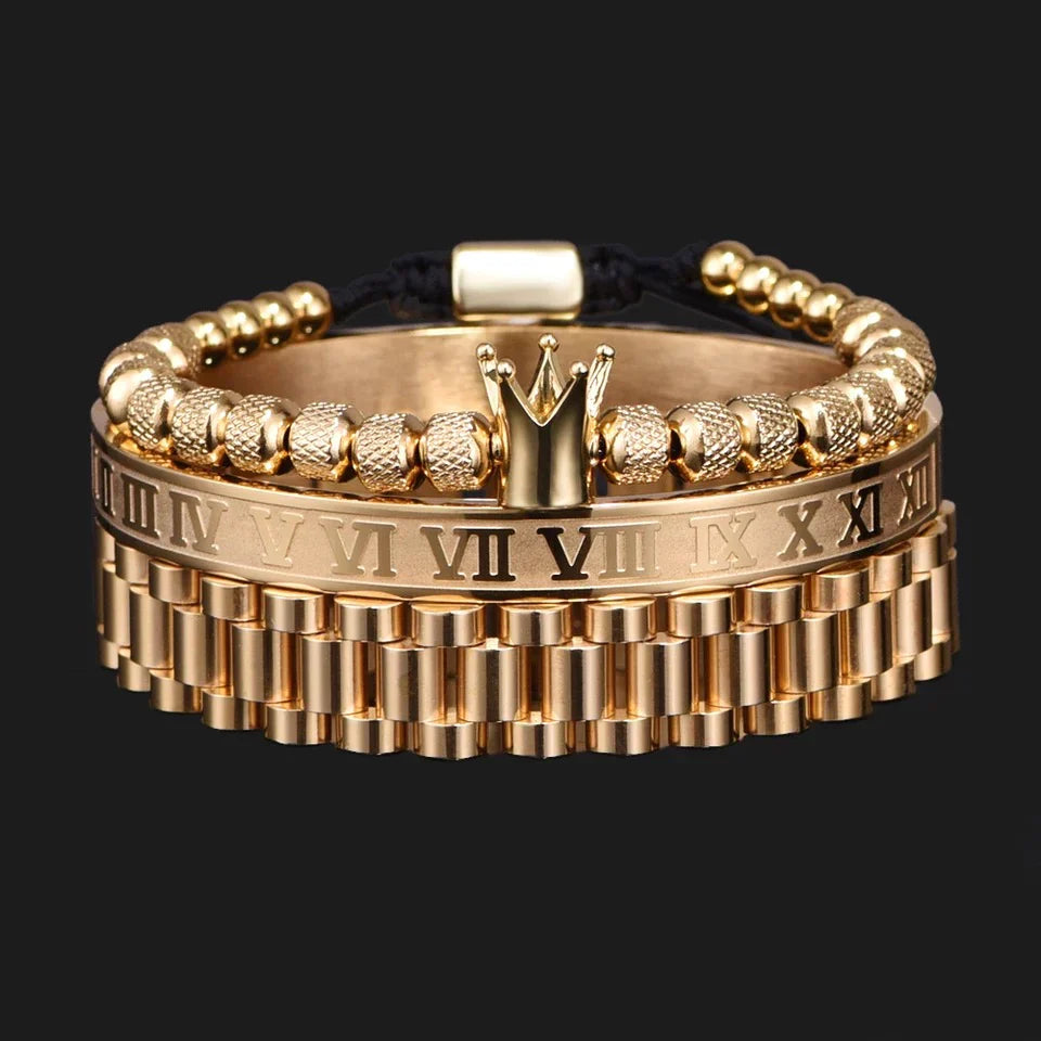 Kit com 3 Pulseiras [CROWN ROMAN]