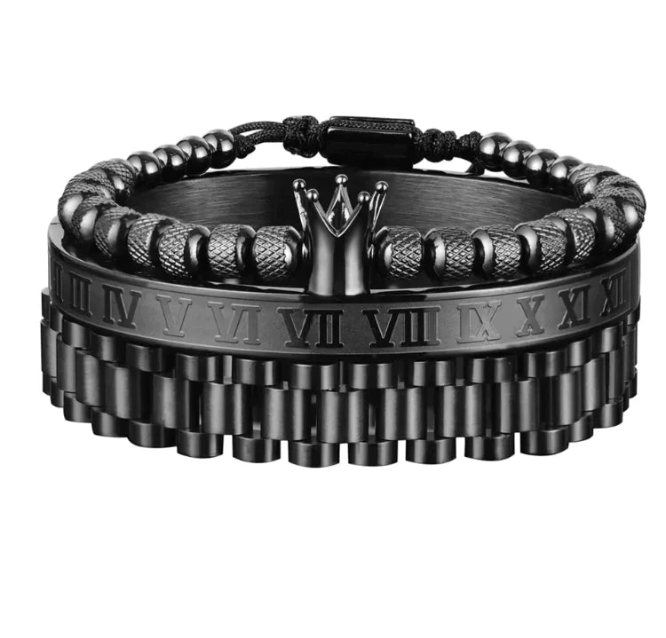Kit com 3 Pulseiras [CROWN ROMAN]