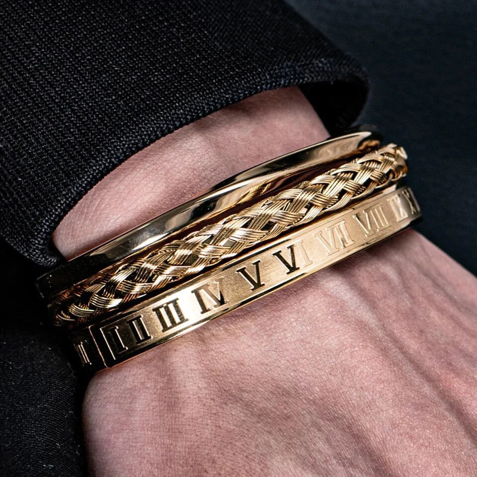 Kit com 3 Pulseiras [CLASSIC ROMAN]