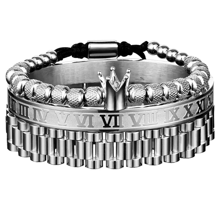Kit com 3 Pulseiras [CROWN ROMAN]
