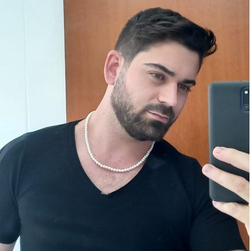 Colar de perola masculino - Pérola Unissex